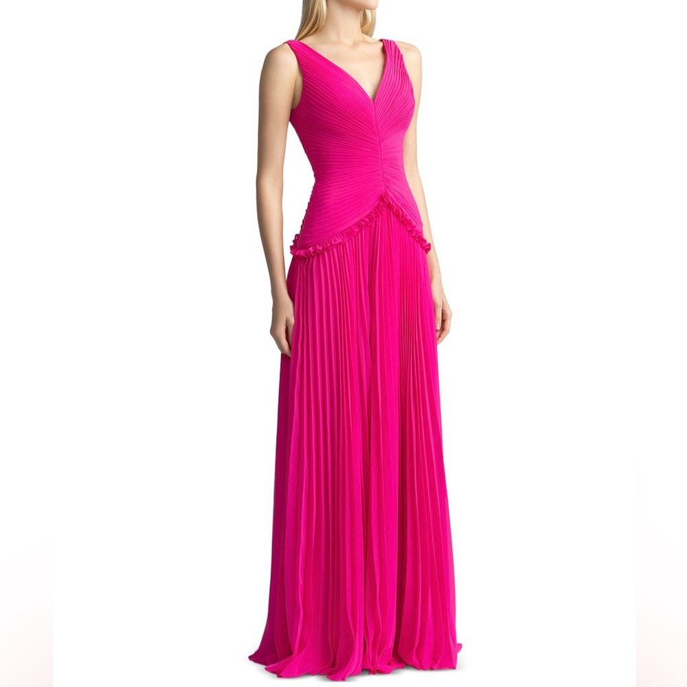 Zac Posen Pink Chiffon Evening Gown